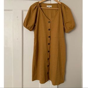 Madewell Puff Sleeve Button Front Minidress